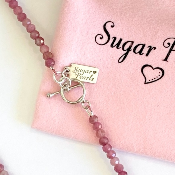 Pink Tourmaline, 14k White Gold Pearl Pendant Necklace - Picture 4 of 4